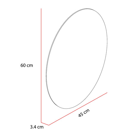 Espejo Napoli 60x45cm Ovalado Sin Marco - Espejos Decorativos | Bylmo