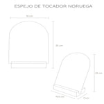 Espejo Noruega 25x18cm Rectangular Con Base En Madera