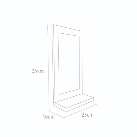 Espejo Shaver 23x35cm Rectangular Con Marco En Madera - Espejos Decorativos | Bylmo