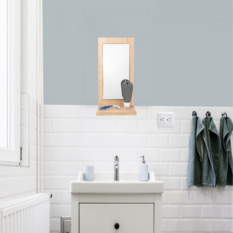 Espejo Shaver 23x35cm Rectangular Con Marco En Madera - Espejos Decorativos | Bylmo
