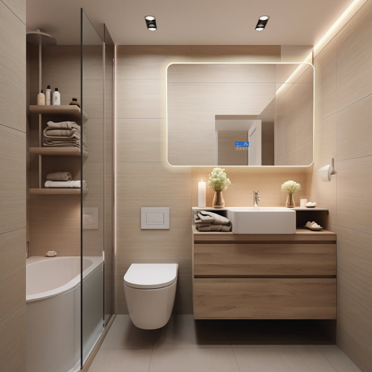 Espejo Tempo 70x100cm Redondo Sin Marco - Espejos Decorativos | Bylmo