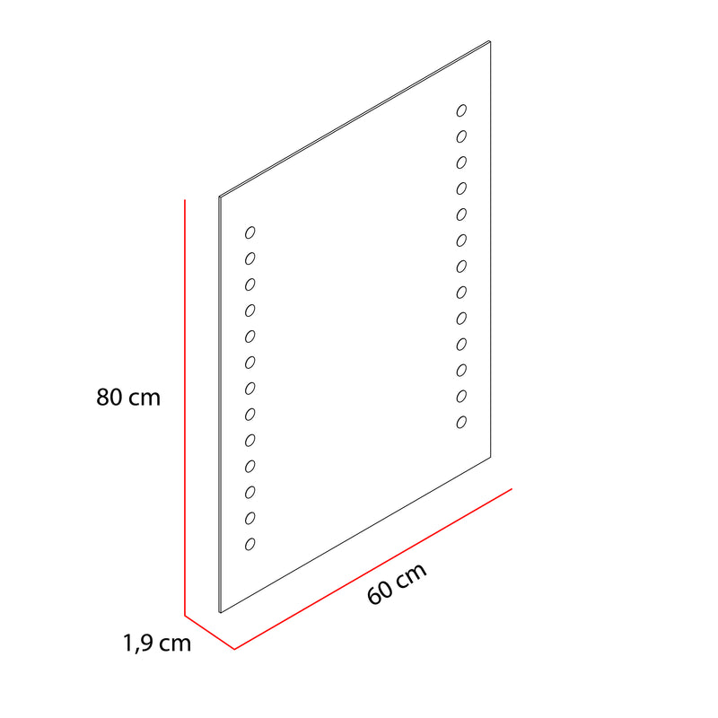 Espejo Troy 80x60cm Rectangular Sin Marco