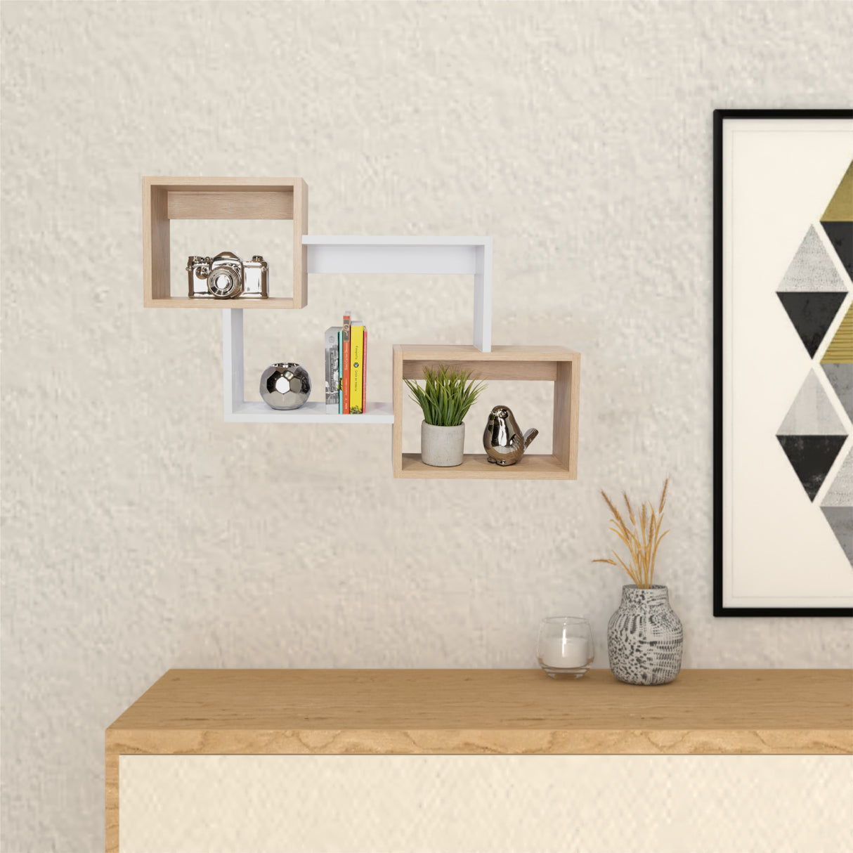 Set de 3 Repisas Alfa Cafe 58x83cm Cuadrado - Repisas y Percheros | Bylmo