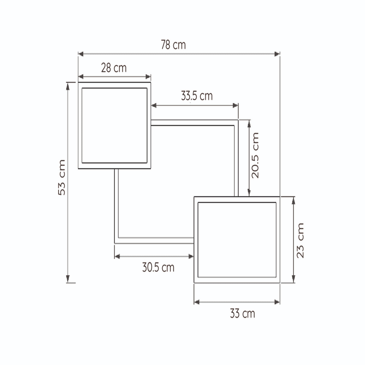 Set de 3 Repisas Alfa Cafe 58x83cm Cuadrado - Repisas y Percheros | Bylmo