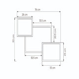 Set de 3 Repisas Alfa Cafe 58x83cm Cuadrado - Repisas y Percheros | Bylmo