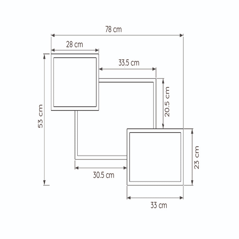 Set De 3 Repisas Alfa Cafe 58x83cm Cuadrado