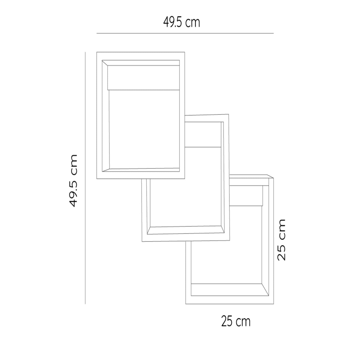 Set de 3 Repisas Ali Cafe 49x49cm Cuadrado - Repisas y Percheros | Bylmo