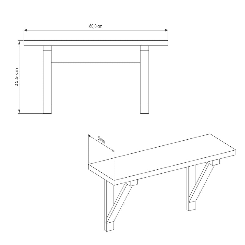 Repisa Bella Cafe 22x60cm Rectangular