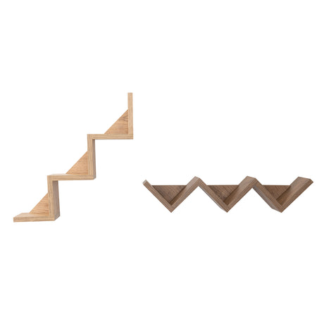 Set de 2 Repisas Dalia Cafe 12x52cm en Escalera - Repisas y Percheros | Bylmo