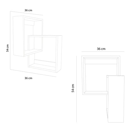 Repisa Deia Cafe 54x36cm Cuadrado - Repisas y Percheros | Bylmo