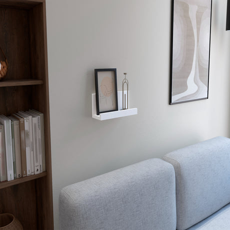 Repisa Julia Blanco 10x30cm en Forma de J - Repisas y Percheros | Bylmo