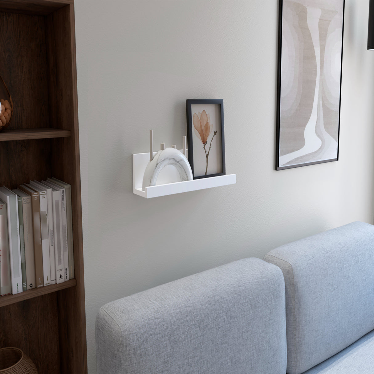 Repisa Julia Blanco 10x45cm en Forma de J - Repisas y Percheros | Bylmo