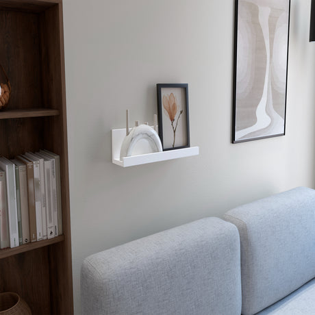 Repisa Julia Blanco 10x45cm en Forma de J - Repisas y Percheros | Bylmo