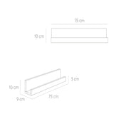 Repisa Julia Blanco 10x75cm en Forma de J - Repisas y Percheros | Bylmo