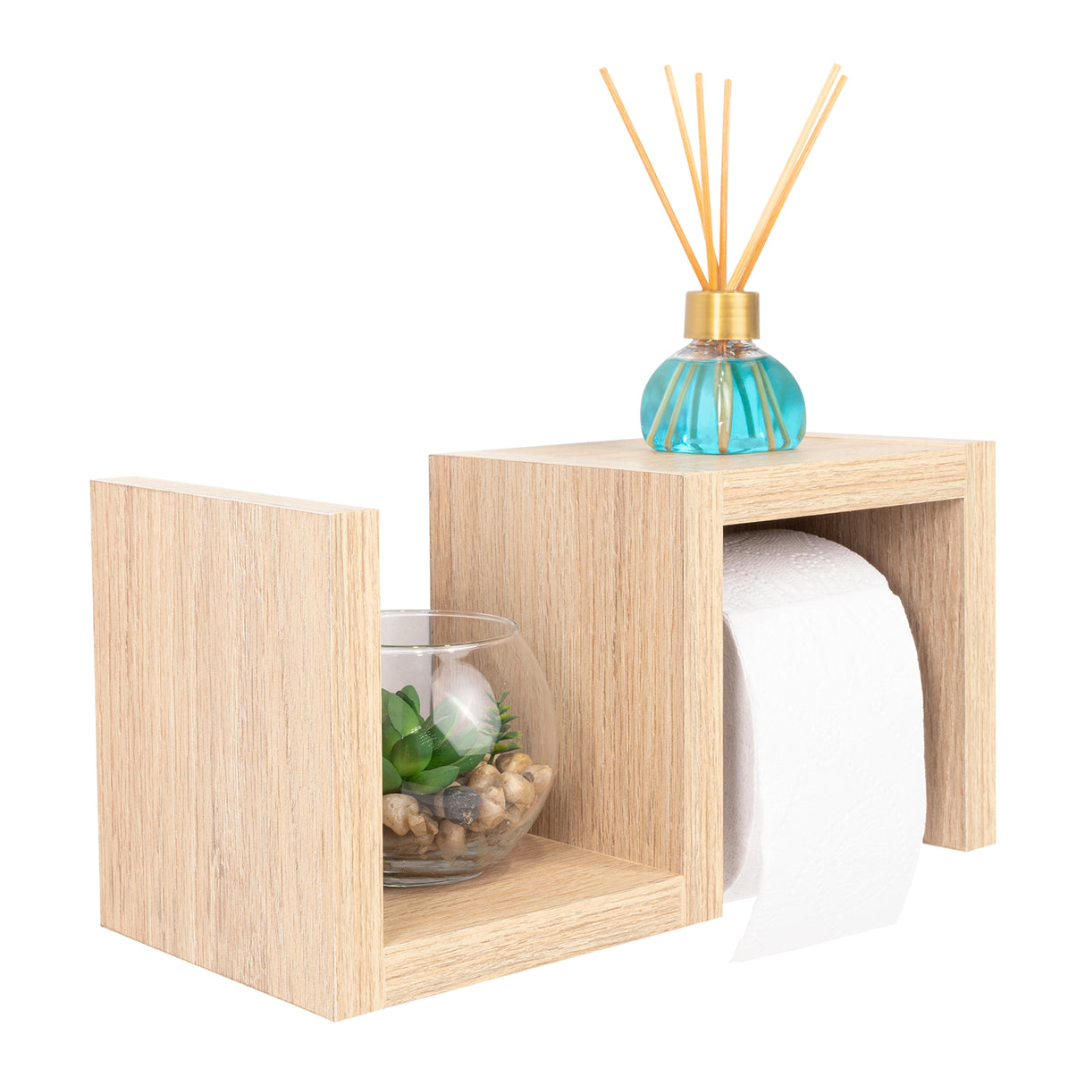 Repisa Mila Cafe 15x30cm con Espacio para Papel - Repisas y Percheros | Bylmo