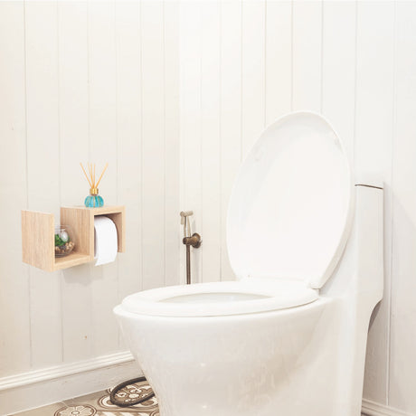 Repisa Mila Cafe 15x30cm con Espacio para Papel - Repisas y Percheros | Bylmo