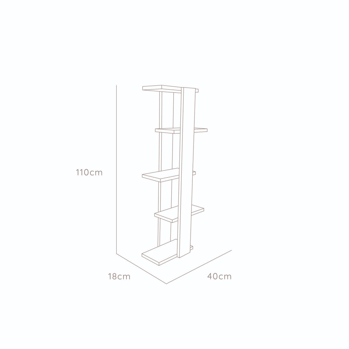 Repisa Molly Cafe 110x40cm Rectangular - Repisas y Percheros | Bylmo