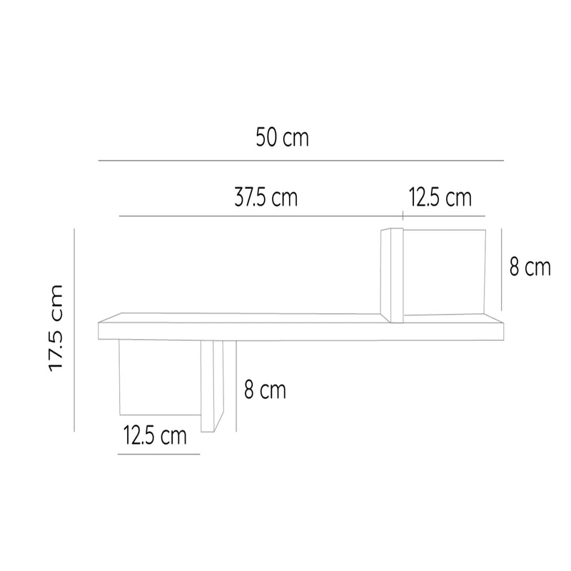 Repisa Monaco Cafe 45x50cm Rectangular