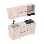 Cocina Integral Zafiro Soder 178x90cm Con Mesón Y Estufa