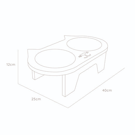 Comedero Michi Cafe 40x12cm Para Gatos Medianos - Muebles para Mascotas | Bylmo