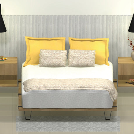 Base Cama Rebecca Madera Clara Natural 130x197cm Para Colchón Semidoble 120 X 190 Cm - Camas | Bylmo