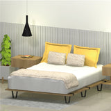 Base Cama Rebecca Madera Clara Natural 130x197cm Para Colchón Semidoble 120 X 190 Cm - Camas | Bylmo