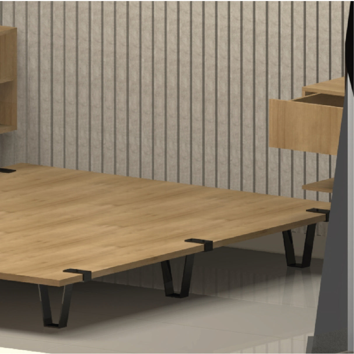 Base Cama Rebecca Madera Clara Natural 130x197cm Para Colchón Semidoble 120 X 190 Cm - Camas | Bylmo