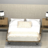 Base Cama Rebecca Madera Clara Natural 160x197cm Para Colchón Queen 160 X 190 Cm - Camas | Bylmo