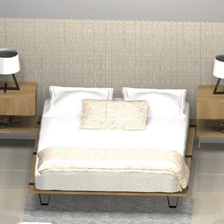 Base Cama Rebecca Madera Clara Natural 160x197cm Para Colchón Queen 160 X 190 Cm - Camas | Bylmo