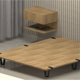 Base Cama Rebecca Madera Clara Natural 160x197cm Para Colchón Queen 160 X 190 Cm - Camas | Bylmo