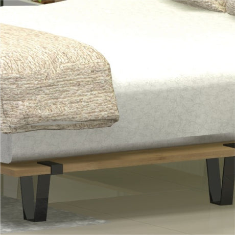 Base Cama Rebecca Madera Clara Natural 160x197cm Para Colchón Queen 160 X 190 Cm - Camas | Bylmo