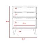 Cómoda Concepto D Duna 76.5x93cm Con Patas Y Tres Cajones