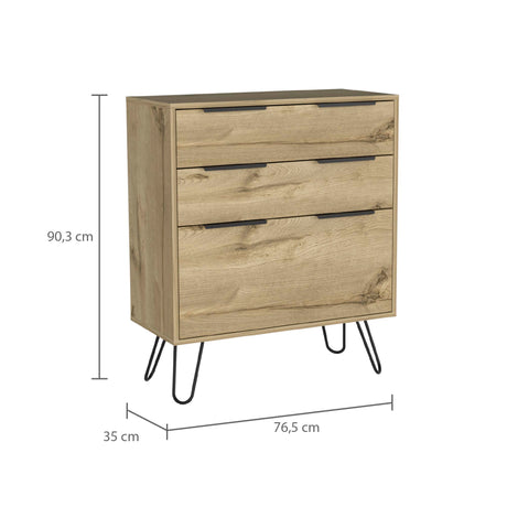 Cómoda Concepto D Duna 76.5x93cm Con Patas y Tres Cajones - Cajoneras y Comodas | Bylmo