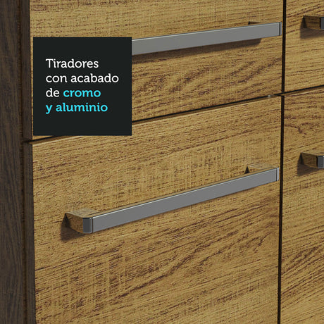 Cocina Integral Emilly Top Marron 229x186cm Con Mesón de Madera - Cocinas | Bylmo