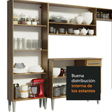Cocina Integral Emilly Top Marron 229x186cm Con Mesón de Madera - Cocinas | Bylmo