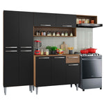 Cocina Integral Emilly Top Marron Y Negro 229x186cm Sin Mesón