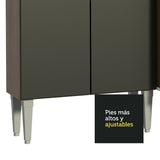 Cocina Integral Emilly Top Marron y Negro 229x186cm con Mesón de Madera - Cocinas | Bylmo