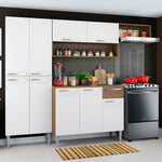 Cocina Integral Emilly Top Marron Y Blanco 229x186cm Sin Mesón