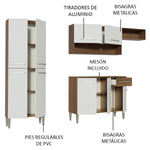 Cocina Integral Emilly Top Marron Y Blanco 229x186cm Sin Mesón