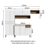 Cocina Integral Emilly Top Marron Y Blanco 229x186cm Sin Mesón