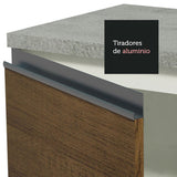 Cocina Integral Glamy Blanco y Marron 349x225cm sin Mesón con Puertas de Cristal Reflex - Cocinas | Bylmo