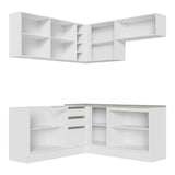 Cocina Integral Glamy Blanco 349x225cm sin Mesón - Cocinas | Bylmo