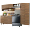 Cocina Integral Emilly Pop Marron 229x186cm Con Mesón