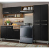 Cocina Integral Emilly Pop Marron Y Negro 229x186cm Sin Mesón