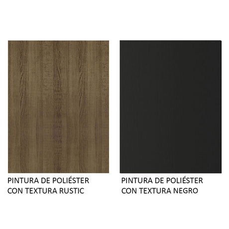 Cocina Integral Emilly Pop Marron y Negro 229x186cm con Mesón de Madera - Cocinas | Bylmo
