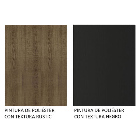 Cocina Integral Emilly Fit Marron y Negro 229x201cm con Mesón de Madera - Cocinas | Bylmo