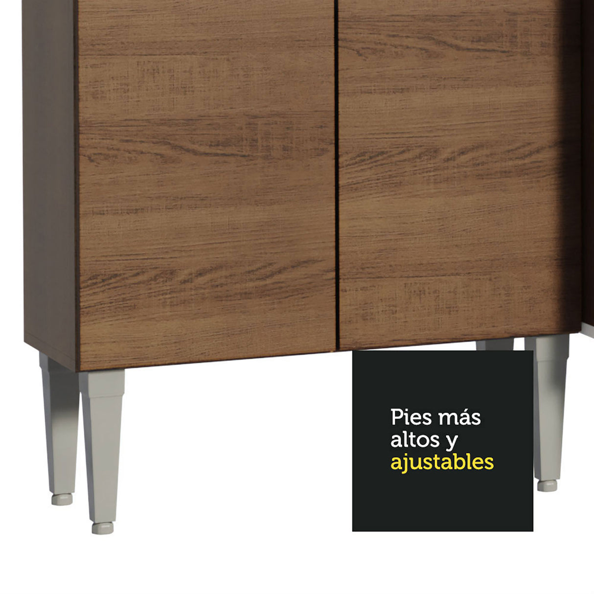 Cocina Integral Emilly Marron 293x186cm con Mesón de Madera - Cocinas | Bylmo