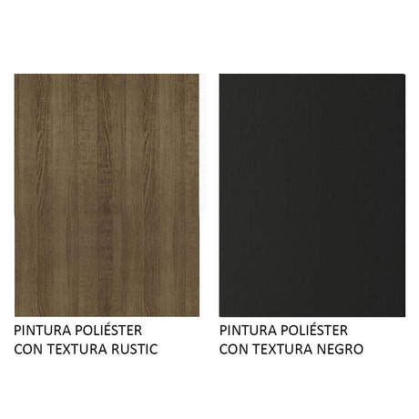 Cocina Integral Emilly Joy Marron y Negro 325x186cm con Mesón de Madera - Cocinas | Bylmo