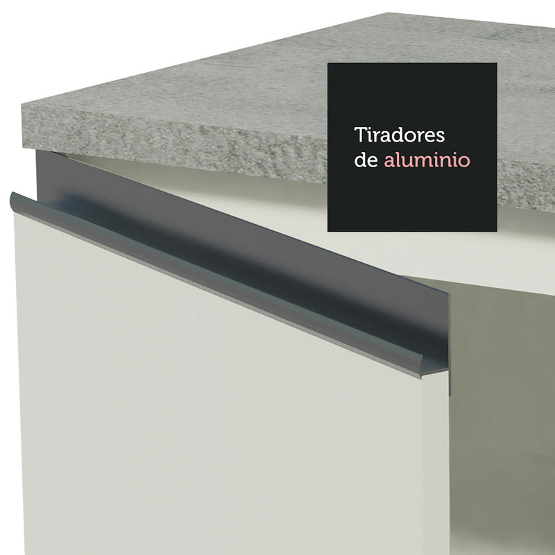 Cocina Integral Glamy Blanco 120x225cm Sin Mesón