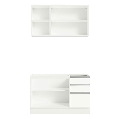 Cocina Integral Glamy Blanco 120x225cm sin Mesón - Cocinas | Bylmo